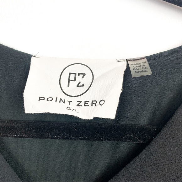 Point Zero Long Sleeve Layered Black Top - Picture 2 of 9